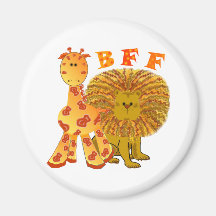 Giraffe & Lion Fridge Magnets