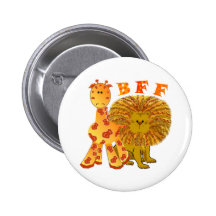 Giraffe & Lion Pinback Buttons