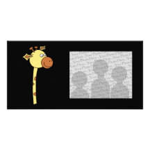 Giraffe Looking Sideways. Cartoon. Personalized Photo Card