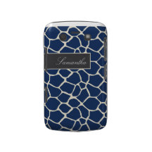 Giraffe Pattern BlackBerry Bold Case (navy)