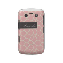 Giraffe Pattern BlackBerry Bold Case (pink)