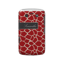 Giraffe Pattern BlackBerry Bold Case (red)