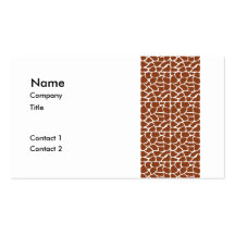 Giraffe Pattern. Brown. Business Card Template