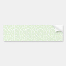Giraffe Pattern. Mint Green. Bumper Stickers