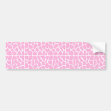 Giraffe Pattern. Pale Pink. Bumper Sticker