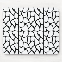 Giraffe Pattern. White and Black. Mouse Pads