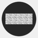 Giraffe Pattern. White and Black. Round Stickers