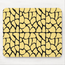 Giraffe Pattern. Yellow & Black. Mouse Mat