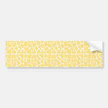 Giraffe Pattern. Yellow. Bumper Sticker