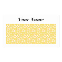 Giraffe Pattern. Yellow. Business Card Template