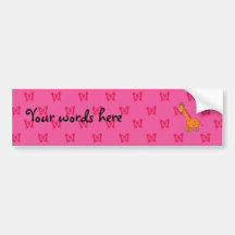 Giraffe pink butterflies bumper stickers
