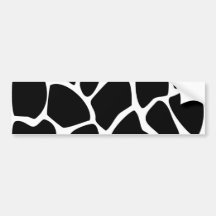 Giraffe Print Pattern. Animal Print Design, Black Bumper Stickers
