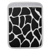 Giraffe Print Pattern. Animal Print Design, Black. Sleeve For iPads