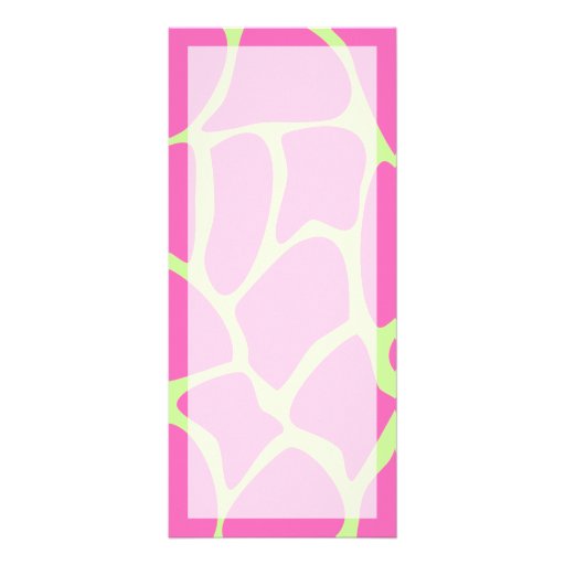Giraffe Print Pattern, Bright Pink and Lime Green Rack Card Template