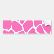 Giraffe Print Pattern in Bright Pink. Bumper Sticker