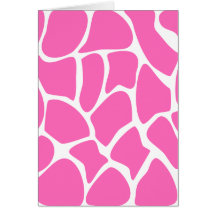 Giraffe Print Pattern in Bright Pink. Card