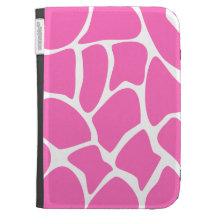 Giraffe Print Pattern in Bright Pink. Kindle Keyboard Cases