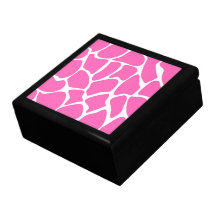 Giraffe Print Pattern in Bright Pink. Trinket Boxes