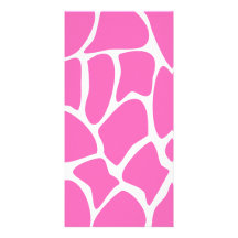 Giraffe Print Pattern in Bright Pink. Customised Photo Card