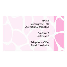 Giraffe Print Pattern in Candy Pink. Business Cards