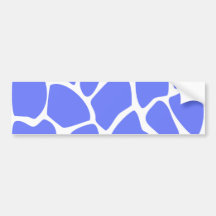 Giraffe Print Pattern in Cornflower Blue. Bumper Stickers