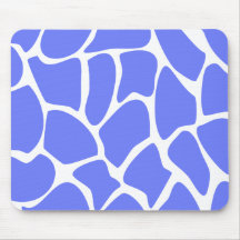Giraffe Print Pattern in Cornflower Blue. Mousepad