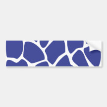 Giraffe Print Pattern in Dark Blue. Bumper Sticker