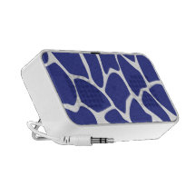 Giraffe Print Pattern in Dark Blue. iPod Speakers