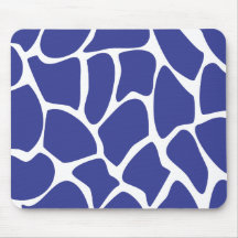 Giraffe Print Pattern in Dark Blue. Mouse Mats