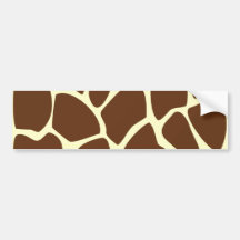 Giraffe Print Pattern in Dark Brown. Bumper Stickers