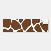 Giraffe Print Pattern in Dark Brown. Bumper Stickers