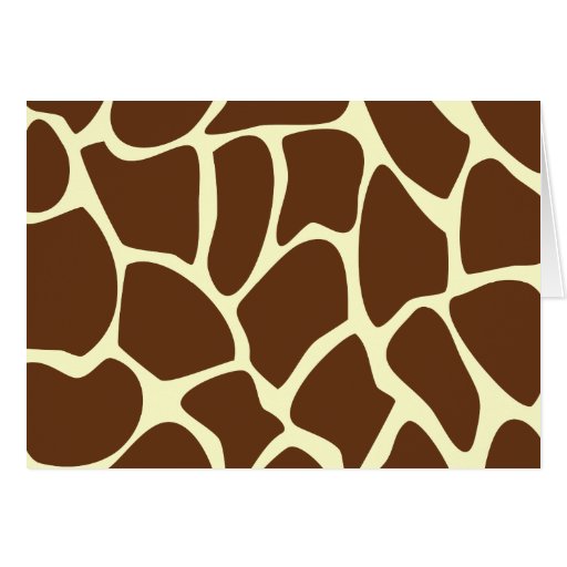 Giraffe Print Pattern in Dark Brown. Greeting Cards