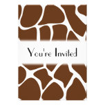 Giraffe Print Pattern in Dark Brown. Invites
