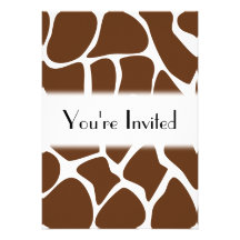 Giraffe Print Pattern in Dark Brown. Invites