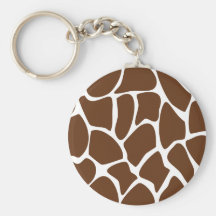 Giraffe Print Pattern in Dark Brown. Key Chains
