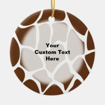 Giraffe Print Pattern in Dark Brown. Ornaments
