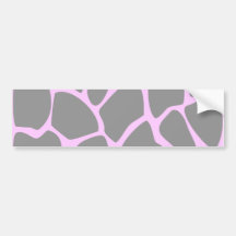 Giraffe Print Pattern in Grey. Bumper Sticker