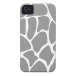 Giraffe Print Pattern in Grey. Case-Mate iPhone 4 Case