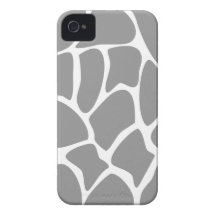 Giraffe Print Pattern in Grey. Case-Mate iPhone 4 Case