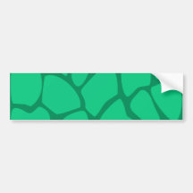 Giraffe Print Pattern in Jade Green. Bumper Stickers