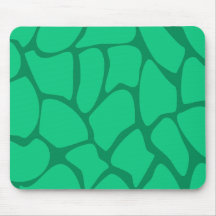 Giraffe Print Pattern in Jade Green. Mouse Mat