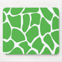 Giraffe Print Pattern in Jungle Green. Mousepads