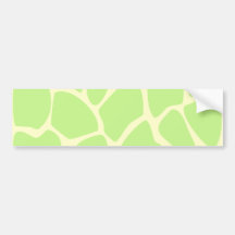 Giraffe Print Pattern in Light Lime Green. Bumper Stickers