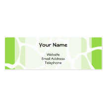 Giraffe Print Pattern in Lime Green. Business Card Template