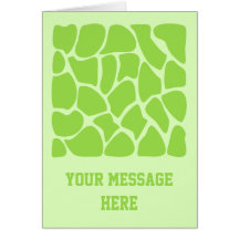 Giraffe Print Pattern in Lime Green. Greeting Cards