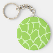 Giraffe Print Pattern in Lime Green. Key Chains