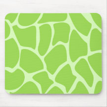 Giraffe Print Pattern in Lime Green. Mousemat
