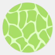 Giraffe Print Pattern in Lime Green. Round Sticker
