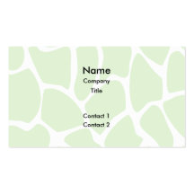 Giraffe Print Pattern in Mint Green. Business Card Templates