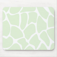 Giraffe Print Pattern in Mint Green. Mouse Mats